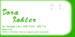 dora kohler business card